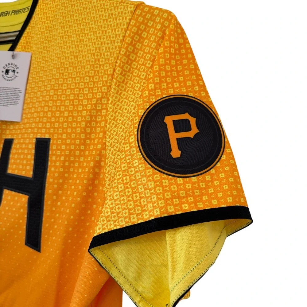 Nike Pittsburgh Pirates City Connect MLB Jersey Large‎ Gold Black T770-01O1 NEW